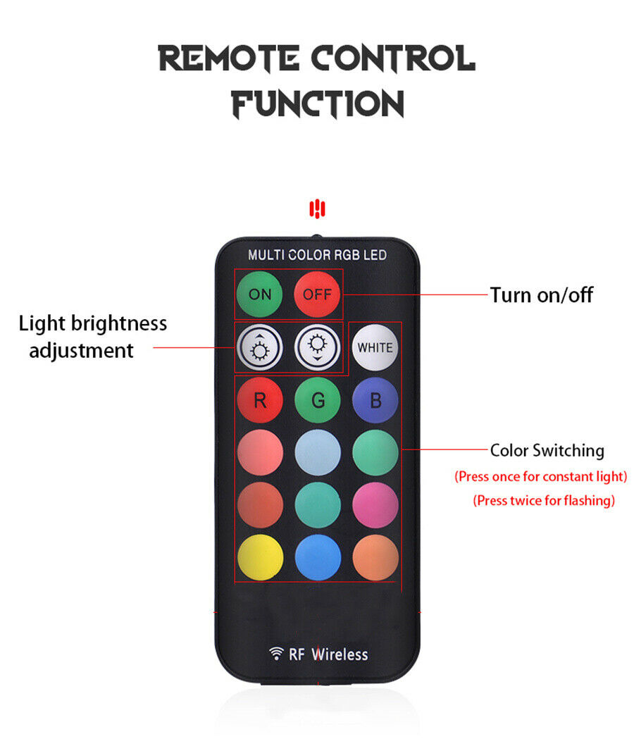 Tiktok  RGB LED Car Interior Atmosphere Lights Charging Foot Lamp 2Pcs